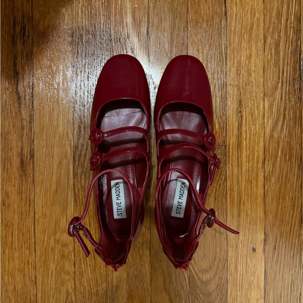 Steve Madden Burgundy Triple Strap Mary Jane’s